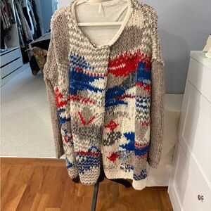 Free People Multicolor Fireworks Bonfire Knit Cardigan